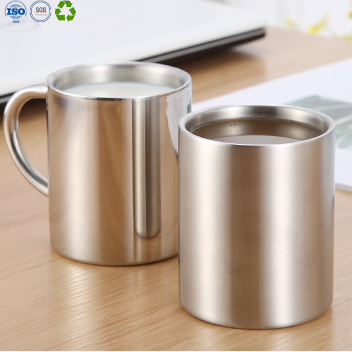 Promotional Insulated Drinkware Double Wall Stainless Steel Travel Mug With Handle