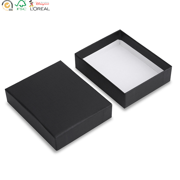 black card paper top and bottom box paper packaging custom logo jewelry box luxury