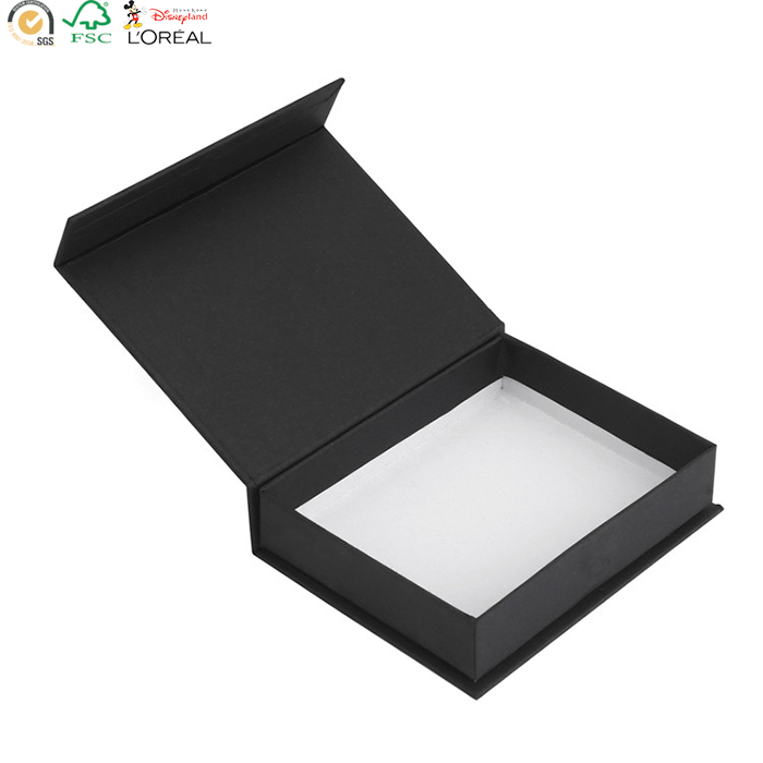  Foldable Black Magnetic Flip Top Gold Stamping Cosmetic Packaging Paper Boxes